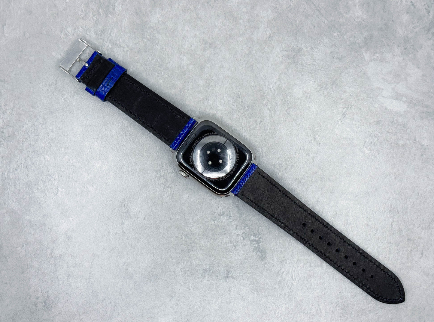 Royal Azure Ostrich Leather Apple Watch Band - Apple watch band Series 1 2 3 4 5, 38-40 mm, 42-44 mm, Leather watch band, Iwatch band
