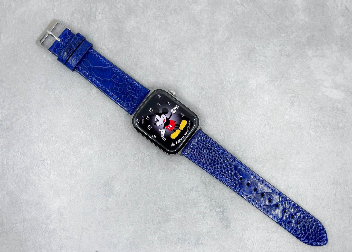 Royal Azure Ostrich Leather Apple Watch Band - Apple watch band Series 1 2 3 4 5, 38-40 mm, 42-44 mm, Leather watch band, Iwatch band