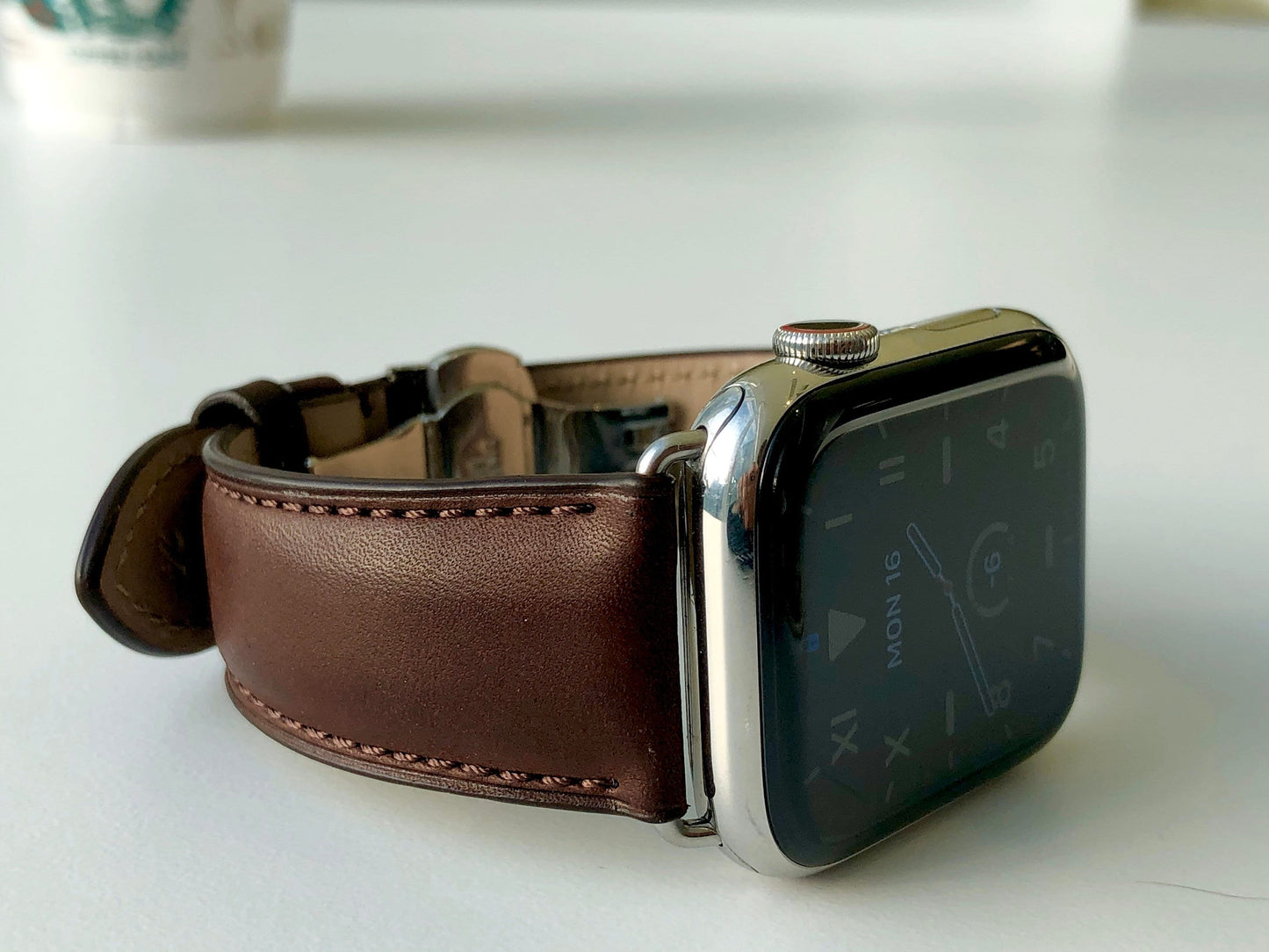 Expresso Bruno - Apple watch band Series 4 5 6 7 8 9 SE, 42-45 mm, 38-41 mm Leather watch band, Iwatch, watch leather band dark brown coffee