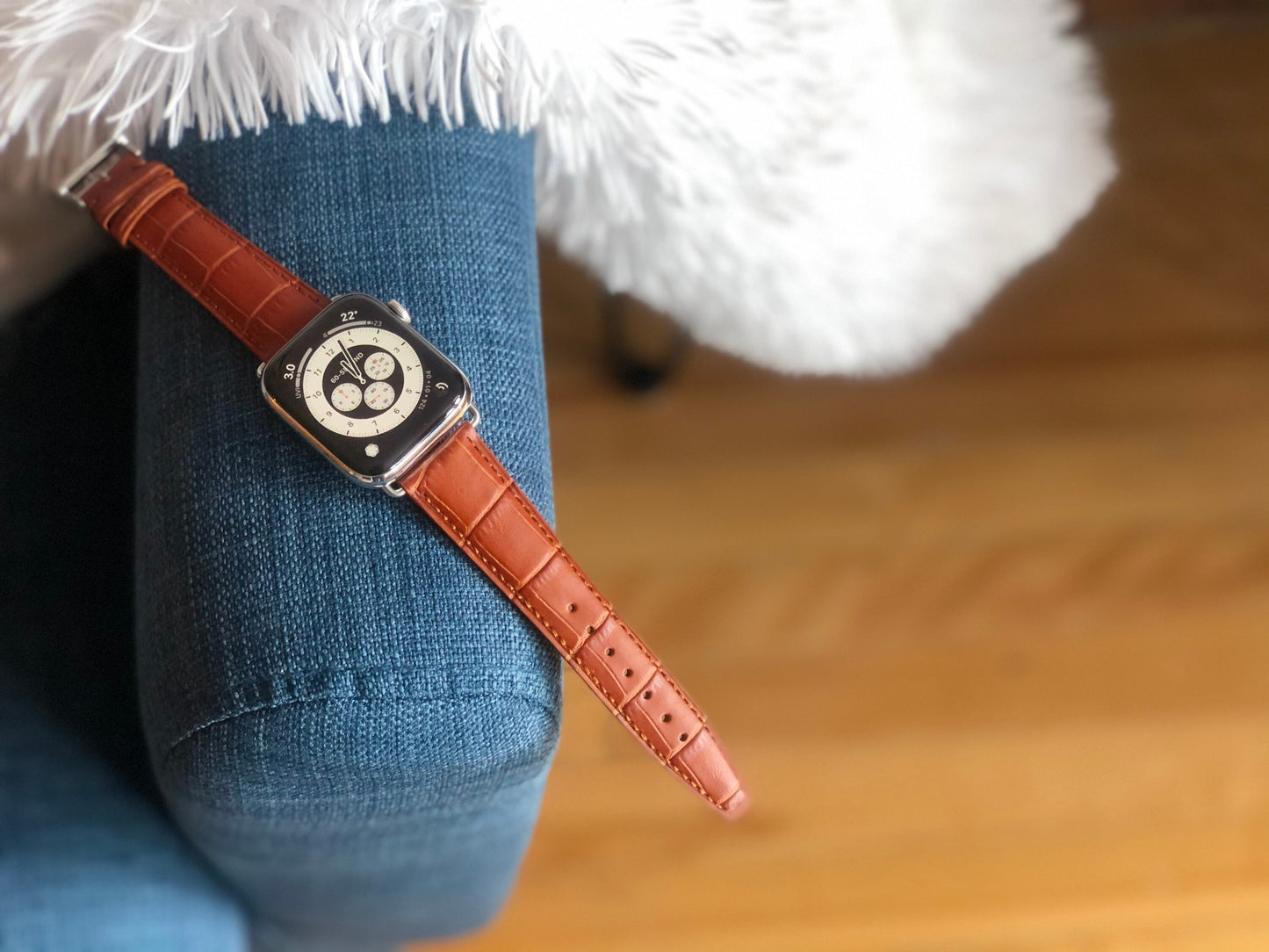 Crocodile Tangerine - Apple watch band Series 1 2 3 4 5,  38-40 mm, 42-44 mm, Leather watch band, Iwatch band, watch alligator crocodile