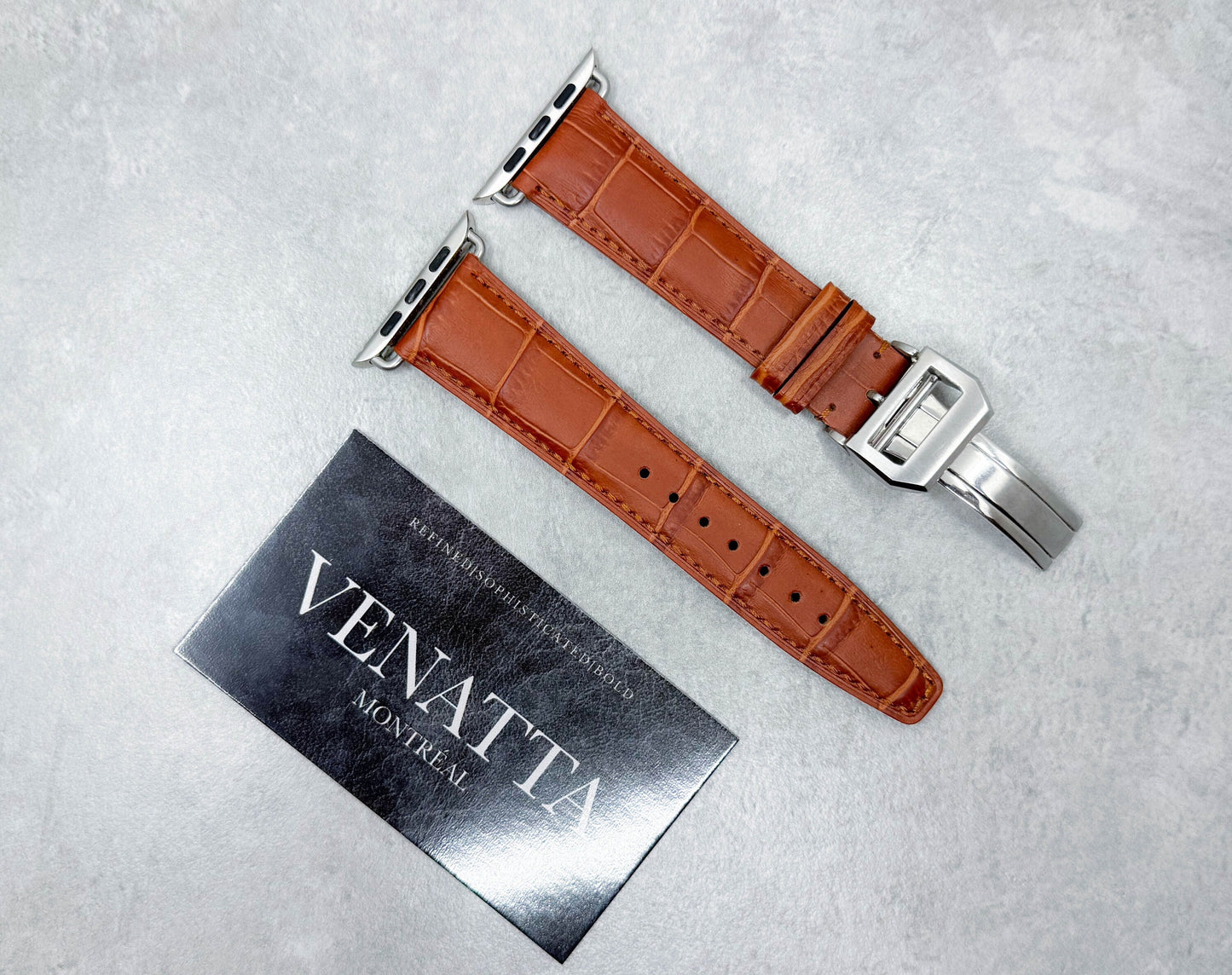 Crocodile Tangerine - Apple watch band Series 1 2 3 4 5,  38-40 mm, 42-44 mm, Leather watch band, Iwatch band, watch alligator crocodile