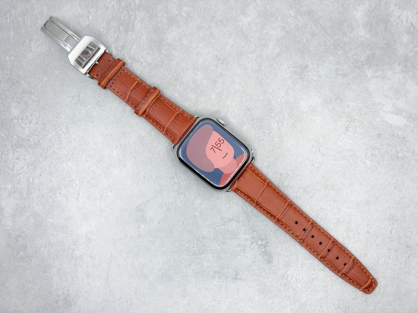 Crocodile Tangerine - Apple watch band Series 1 2 3 4 5,  38-40 mm, 42-44 mm, Leather watch band, Iwatch band, watch alligator crocodile