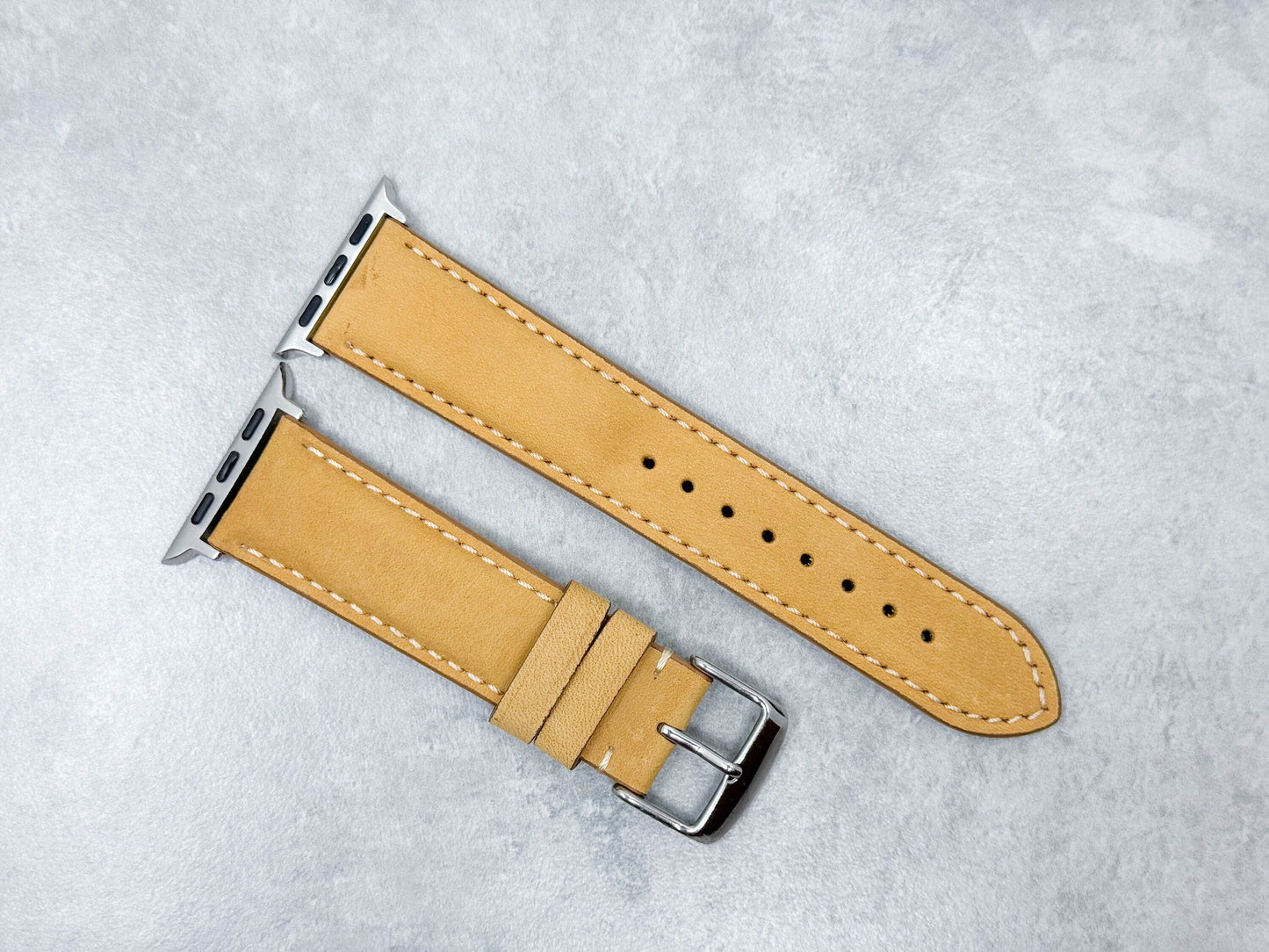 Jaune Velour - Genuine tan Leather Apple watch bracelet, 42-45 mm, 38-41 mm suede Original Leather watch band, leather- Birthday gift