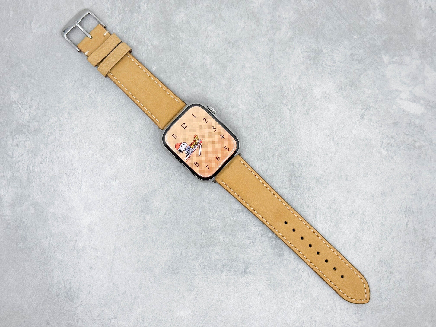 Jaune Velour - Genuine tan Leather Apple watch bracelet, 42-45 mm, 38-41 mm suede Original Leather watch band, leather- Birthday gift